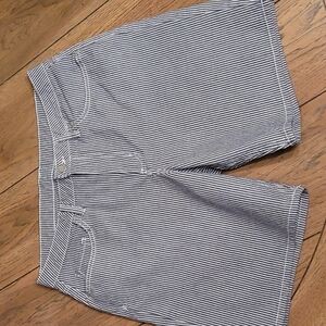 Lee Riders Mid-Rise Shorts Blue & White Pin- Stripe